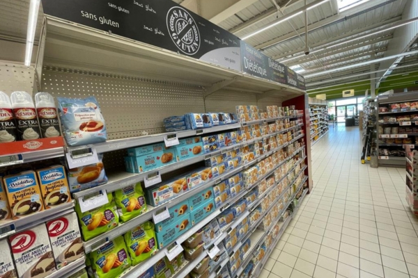 Glutenvrije supermarktschap in Frankrijk
